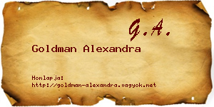 Goldman Alexandra névjegykártya